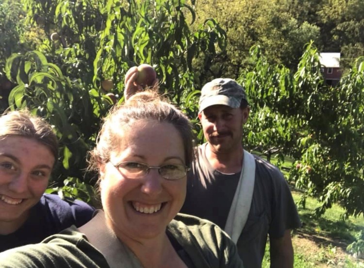 Peach preserves and seasonal fruit at our Kutztown farm stand
